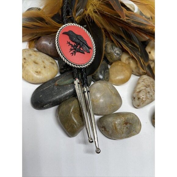Steampunk Gothic Raven Black Crow  Xmas Bolo Lariat Tie Y Necklace Southwestern - Picture 11 of 11